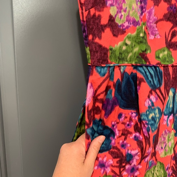 J. Crew Factory Pleated Floral Shift Dress Size 8 - Picture 6 of 8